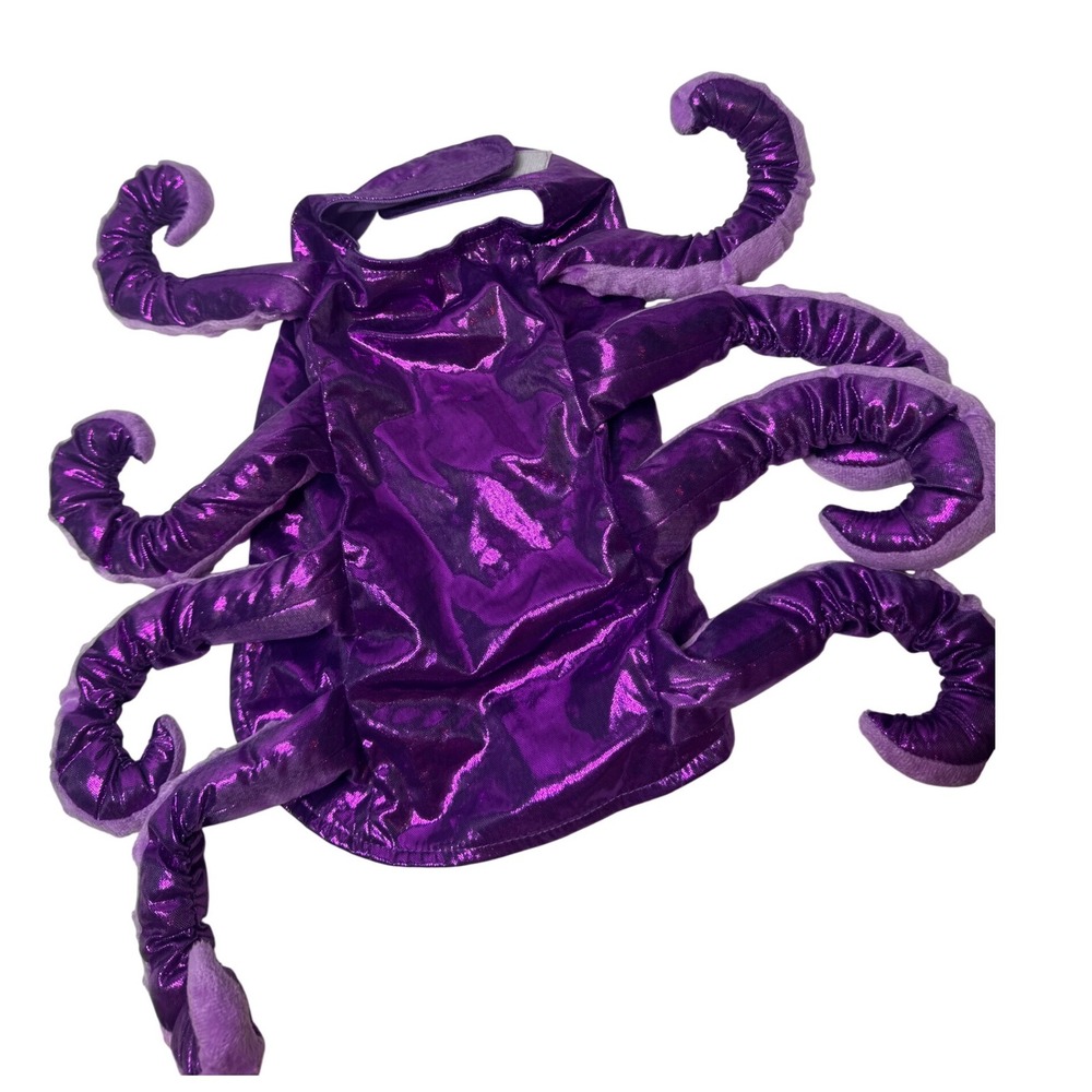 Purple Metallic Octopus Pet Costume Shiny Tentacle Halloween Dog Outfit small
